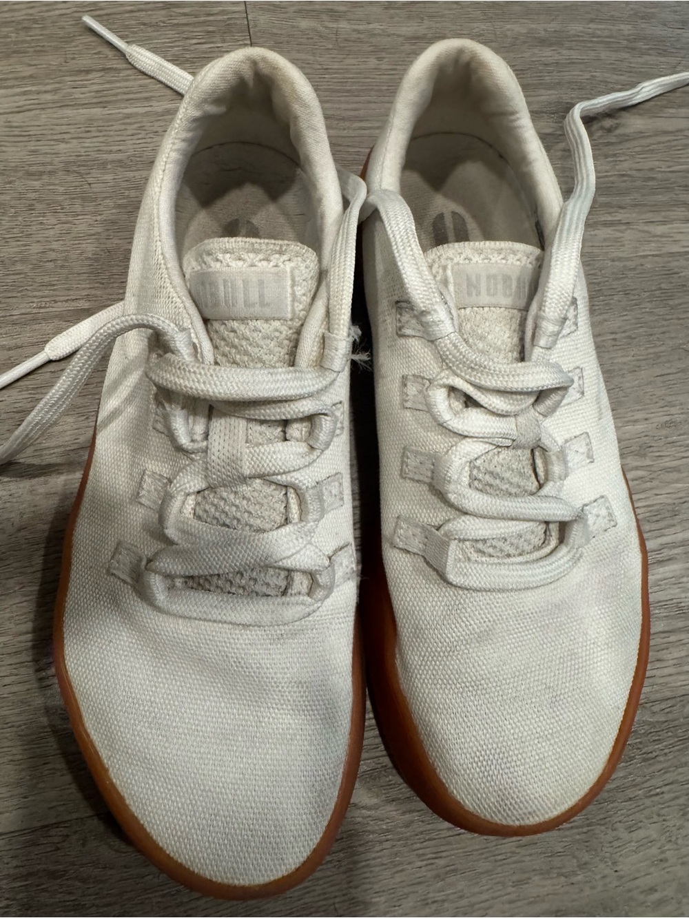 NOBULL White Canvas Sneakers with Gum Sole